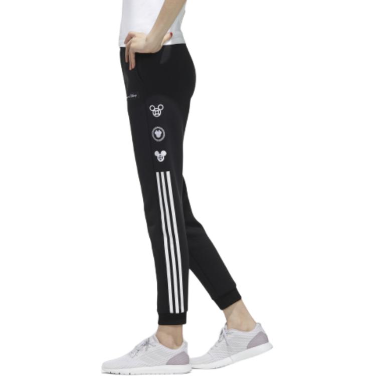 Adidas Neo X Disney Mickey Element Retro Sports Knit Casual Pants Women Bottoms Black GE7782