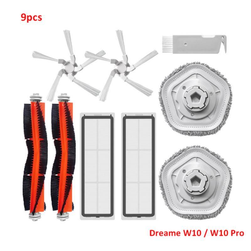 For Dreame Bot W10 RLS5C / W10 Pro Robot Vacuum Accessories Roller Main Brush Side Brush Filter Mop Dustbin Dust box Mop Holder Plate Bracket