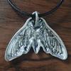 Lightweight Alloy Skull Moth for Head Necklace Pendant with Cord Jewelry Decorat