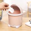 Desktop Trash Can With Lid Mini Trash Can On The Table Creative Home Living Room Coffee Table Small Paper Basket Household Garbage Storage Tool