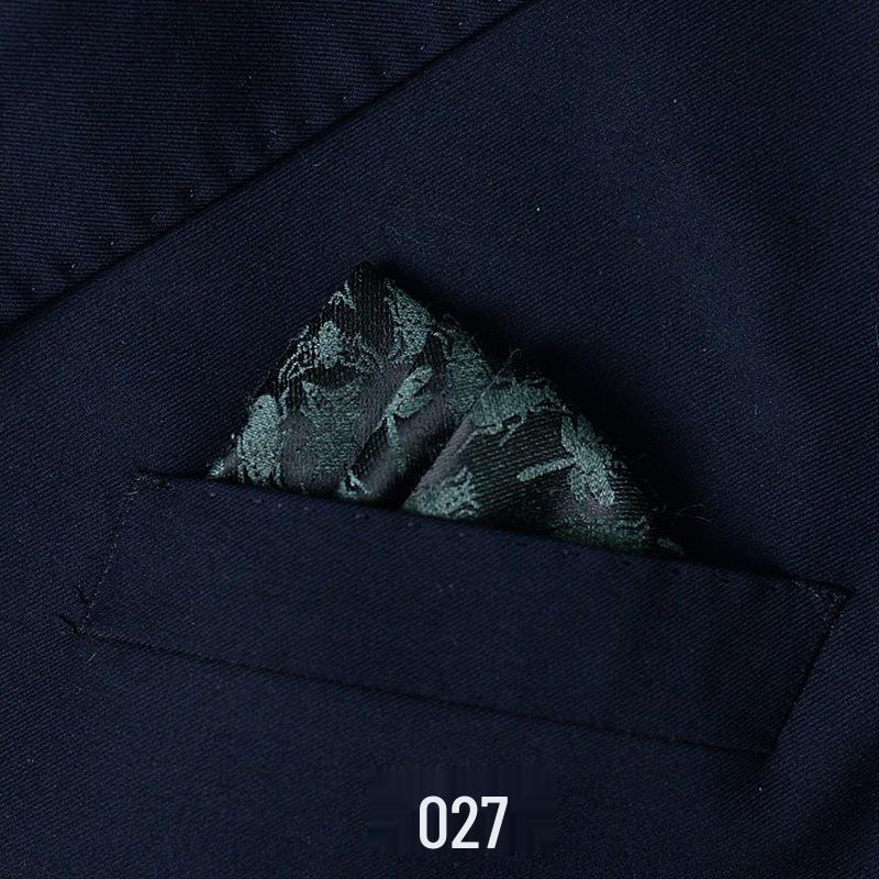 Men's British Pattern Pocket Square - Suit Wedding Banquet Accessory, Polyester Cotton Handkerchief.
