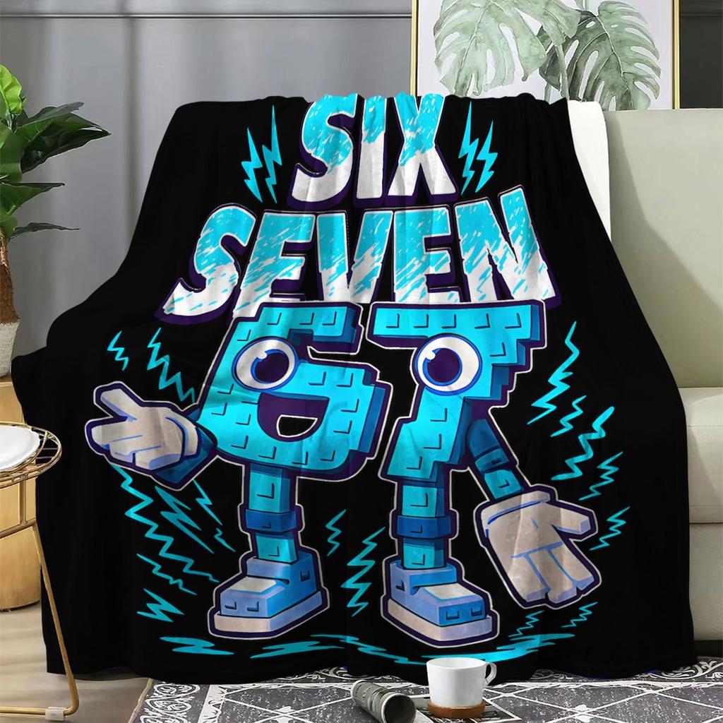 67 model robot fleece blanket is machine-washable and suitable for use on sofas, beds, for travel, camping, and in living rooms