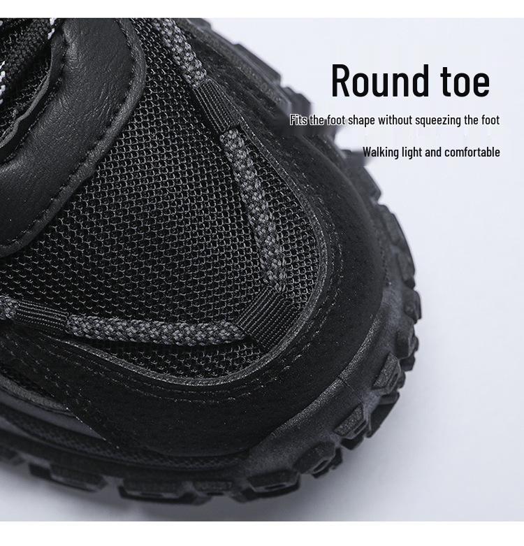 2025 Spring Korean Style Men's Breathable Mesh Sneakers, Versatile Thick Sole Non-Slip Running Shoes