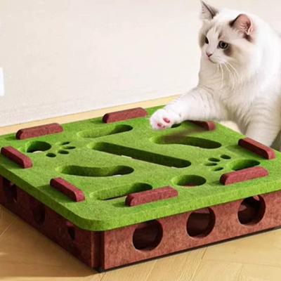 Creative Pet Puzzle Track Toy Funny Interactive Cat Teasing Box Felt Bell Maze Box Kitten Track Ball Toy Indoor Game
