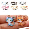 9-Color Creative Long-Tailed Cat Pendant (21x24mm, KC Gold) – Cute and Unique Ornament