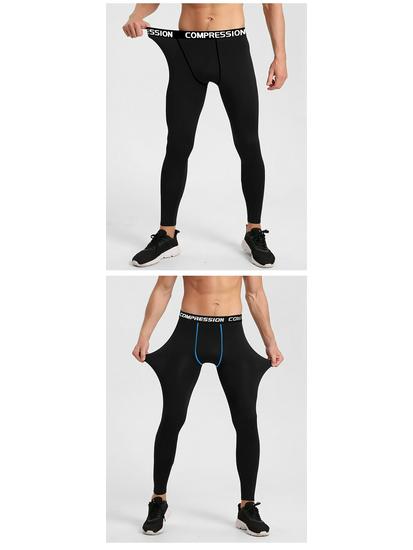 Men's Fleece-Lined Sports Base Layer Pants for Running, Autumn Home Wear, with Lettered Waistband
