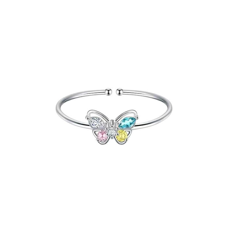 Elegant 925 Sterling Silver Butterfly Open Ring for Women – Exquisite High-End Versatile Index Finger Jewelry