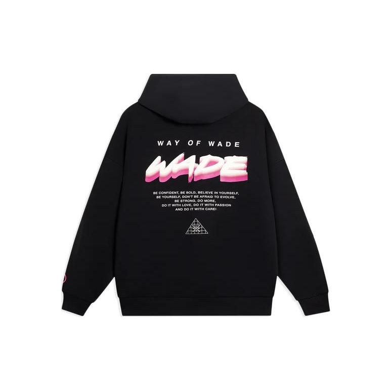 Li-Ning Wade Series Letter Print Pullover Sweatshirt Men Tops Black AWDS811-1