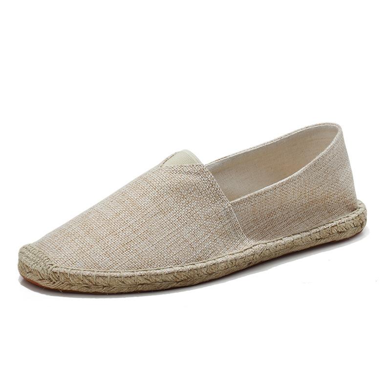 Summer Breathable Footwear Men's Canvas Shoes Hemp Lazy Flats For Men Cheap Moccasins Male Loafers Driving Shoes