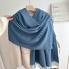 Classic Solid Tassel Scarf Men Women Fall Winter Imitation Cashmere Thick Versatile Shawl Causal Wrap Warm Muffler Male Female