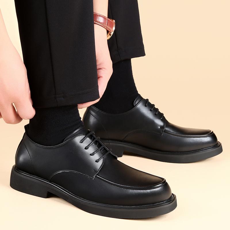 Luxury Brand Lace-Up Non-slip Men Business Black Shoes High Quality Formal Leather Men Dress Shoes Breathable Mens Casual Shoes