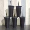 5/10pcs 24oz Tumblers With Lids And Straws Reusable Plastic Cups Iced Coffee Large Water Bottle Party Cold Mug Summer Drinkware