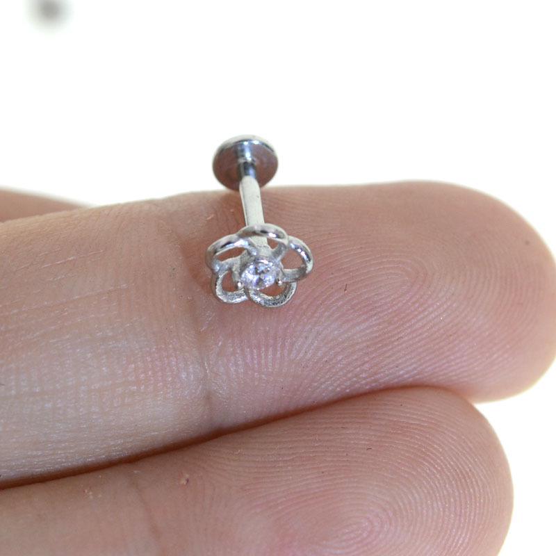 Studs para Piercing de Lábio e Hélix de Aço Inoxidável 316L Pata de Gatinho