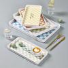 Chessboard Tray, Tea Tray, Light Luxury Dessert Plate, High Aesthetic Value, Melamine Rectangular Ins Style, Home Desktop Storage