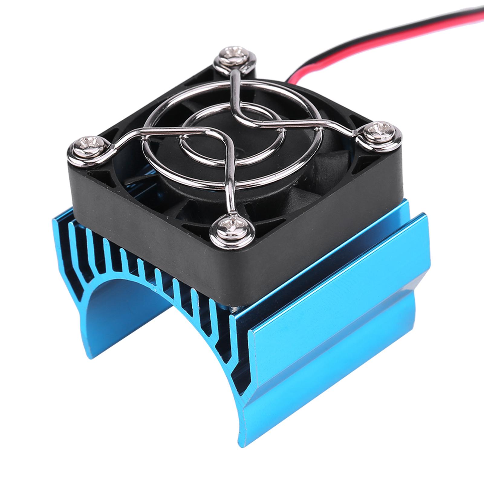 

Heat Sink With Cooling Fan for 1 10 Scale Electric RC Car 540 550 3650 Motor Blue синій