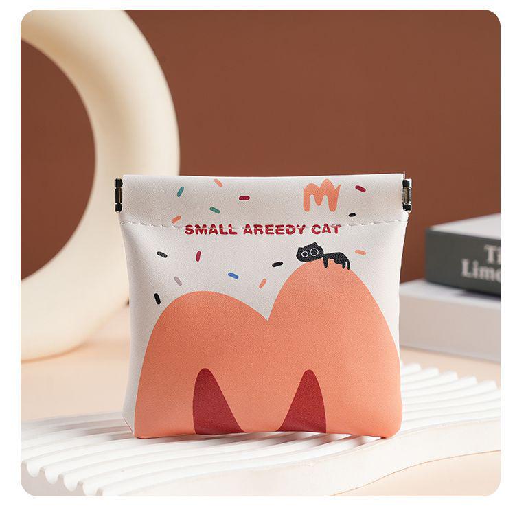 Mini-Kosmetik- und Essentials-Tasche im Cartoon-Stil - Tragbare Lippenstift-, Kopfhörer- und Kabeltasche für Damen mit Automatikverschluss