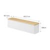 Yamazaki Cutlery Case with Lid, Long, Natural, Approx. 32.7 X 7.5 X 8cm, Rin, Dustproof, with Dividers, 5406