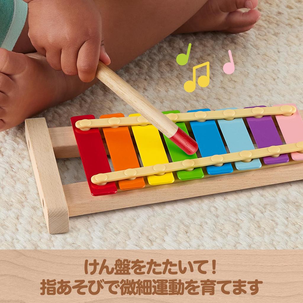Fisher-Price Wooden Toy, Do-Re-Mi-Fa Scale Rainbow Xylophone, Montessori Educational Toy for Babies and Toddlers, Ages 2 and Up, Colorful, HXV13