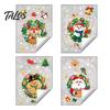 Gingerbread Man Decals Christmas Static Window Sticker, Wreath Pattern Print PVC Removable Decal, Decorative Film Waterproof Glass Cling for