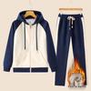 Women's Winter Warm Velvet Slim-Fit Hooded Sweatshirt & Pants Set
