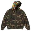 Supreme Patches Zip Up Hooded Sweatshirt Woodland Camo