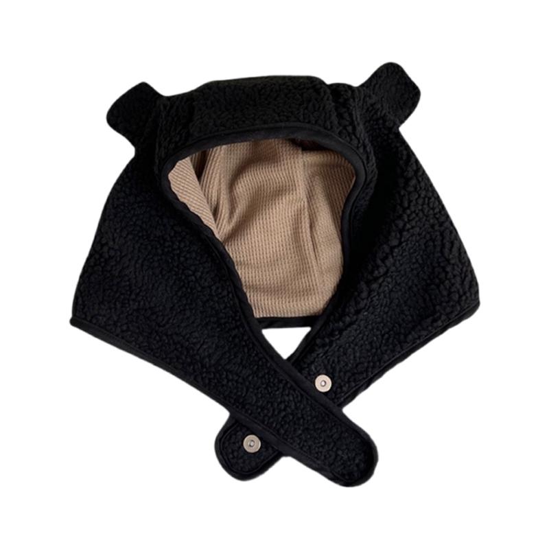 Breathable Head Cover with Button for Outdoor Sports Adjustable Hat with Horn Moisture Wicking Hat for Outdoor Activity