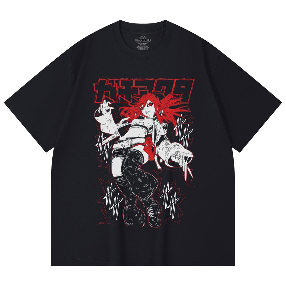 230 Gsm 100% Cotton Gachiakuta V6 Riyo Black Print Unisex Heavy Cotton T Shirt