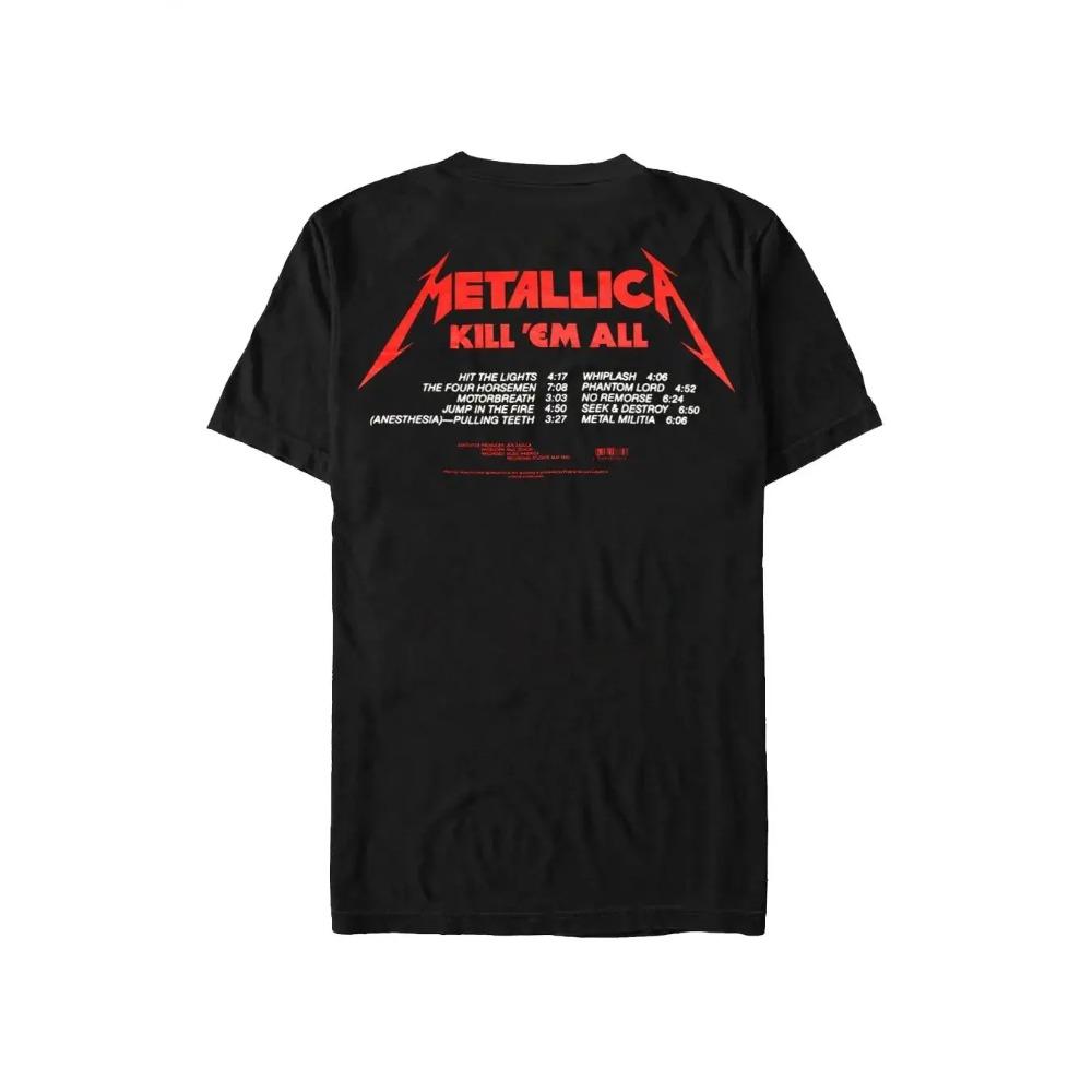 

Футболка з обкладинкою альбому Metallica Kill Em All , Унісекс вуличний одяг для фанатів треш-металу, Повсякденний топ зі 100% бавовни з коротким рукавом M чорний