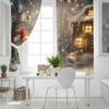 Christmas Dwarf Forest Snow Scene Cartoon Blackout Curtains For Living Room Bedroom Window Treatment Blinds Drapes