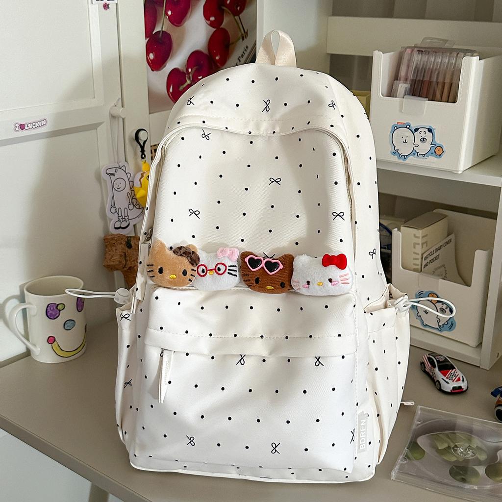 Schulrucksack1011 neuer Pünktchen-Hundert-Türme frisch und süß große Kapazität geeignet für Mädchen der Mittel- und Oberstufe Herz-Atmosphäre Rucksack