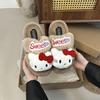 Hellokitty Cat Fluffy Slippers Women Wear Cute Thick Bottom Non-slip Comfortable Home Casual Versatile Cotton Slippers