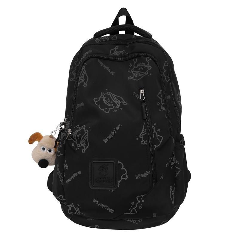 

Жіночий легкий шкільний рюкзак із принтом чорний