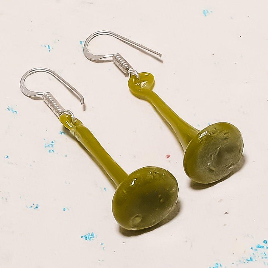 Natural Green Chalcedony Gemstone 925 Sterling Silver Jewelry Earring 1.77 AE-12863