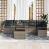 7 Piece Grey Garden Sofa Set with Cushions