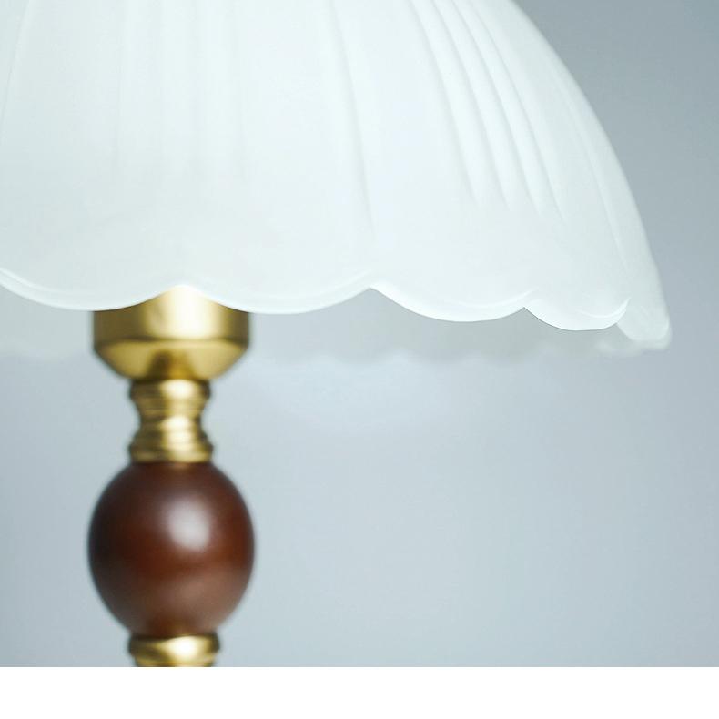 Vintage French Glass Table Lamp, Warm Soft Light Decor Bedside Lamp for Bedroom