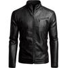 Autumn and winter new men's European and American casual stand-up collar locomotive leather jacket jacket tide