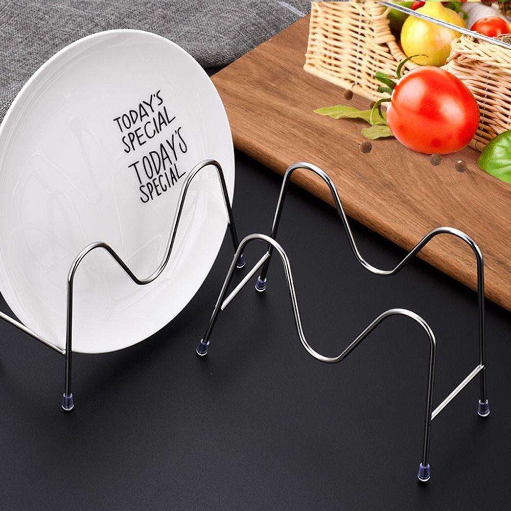 

Space Saving Pan Cover Shelf Stainless Steel Pot Lid Rack NEW Kitchen storage shelving