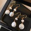 New Arrival Trendy Natural Baroque Button Freshwater Pearl 14K Gold Filled Female Tassels Drop Earrings Anti Allergy Gifts