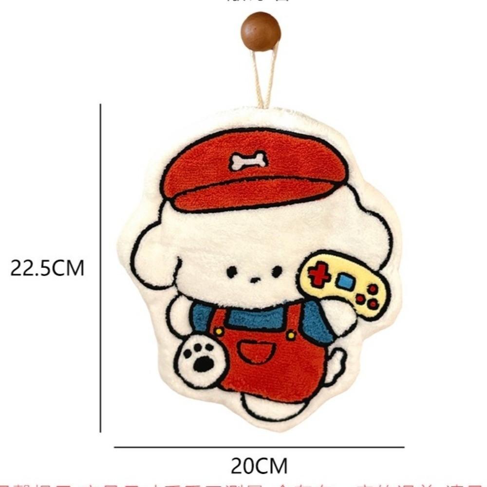 Thickened Puppy Hand Towel Absorbent Quick Drying Handkerchief Cloth Coral Fleece Cute Design Absorbent Towel Bathroom Use