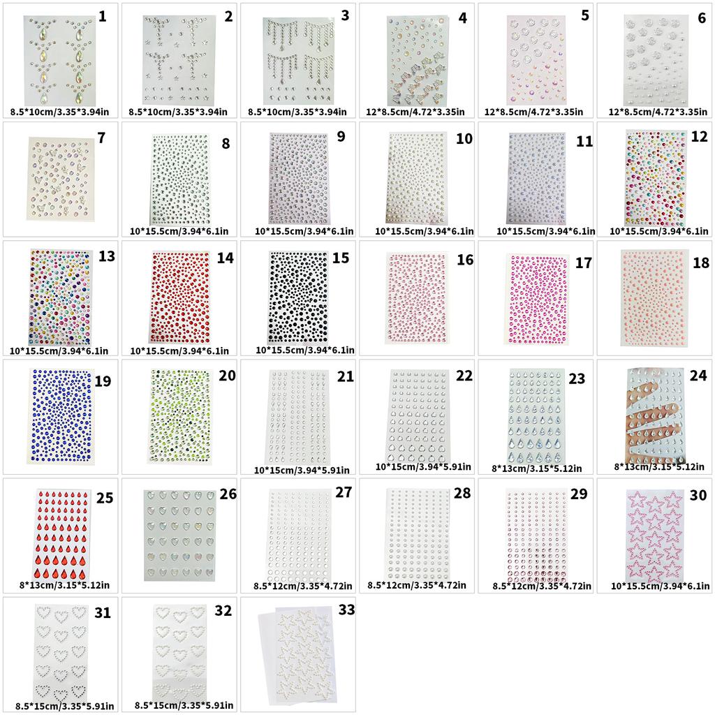 Face Gems Stickers for Photoshoots Easy To Apply and Remove Crystals Decals Self Adhesive Face Rhinestones Pearls