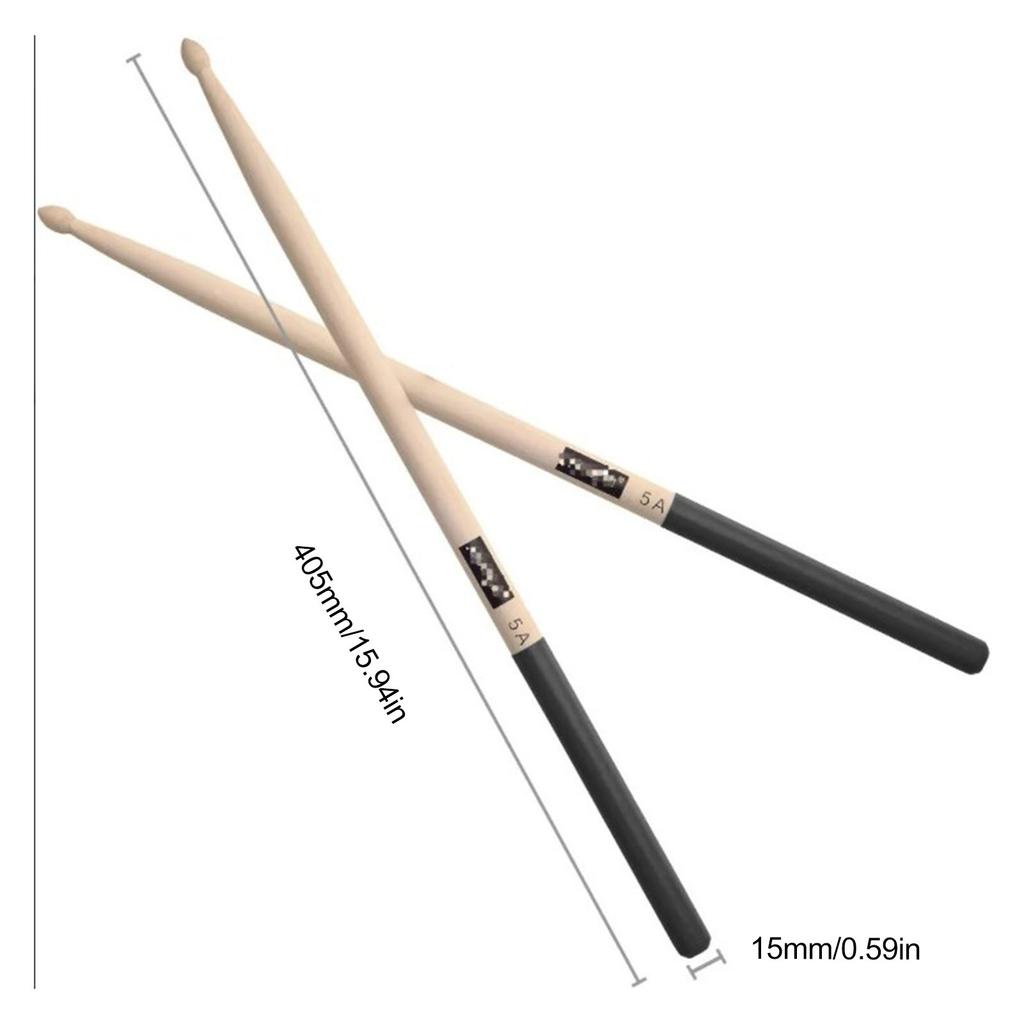 4PCS Maple Wood Drumstick Replacement Non Slip Comfortable Grip Round Tip Drum Sticks