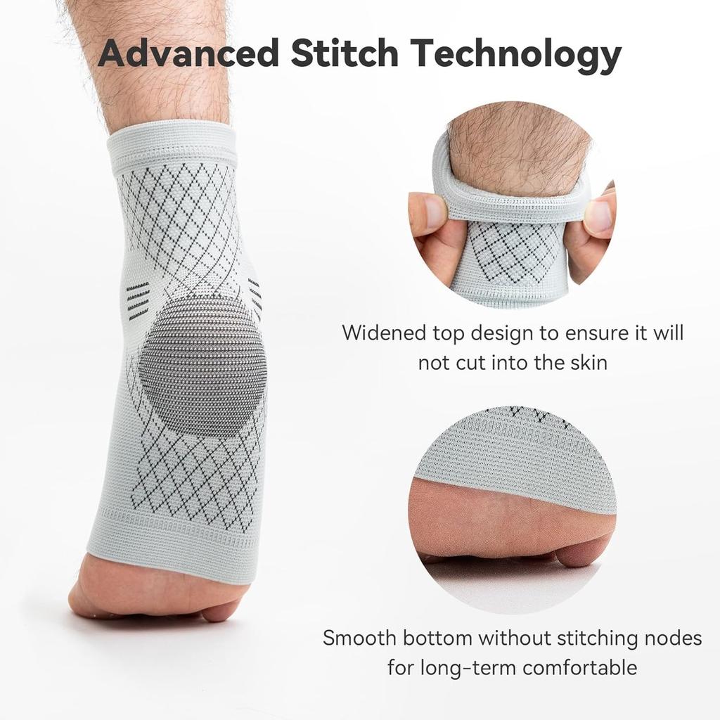 2 Pack Ankle Brace for Sprained Ankle, Arch Support Compression Sleeve Socks for Women & Men, Achilles Tendonitis Brace Wraps