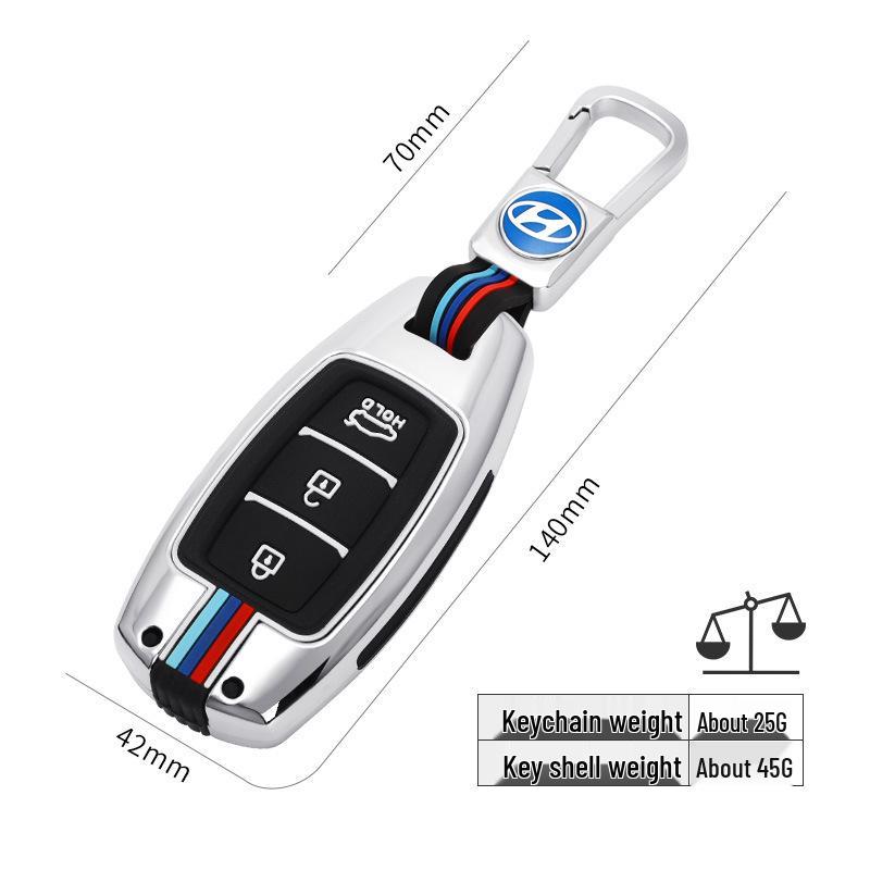 Hyundai ix35 Key Cover for IX25, Mistra, 7th Gen Elantra - Metal Shell Key Bag & Buckle