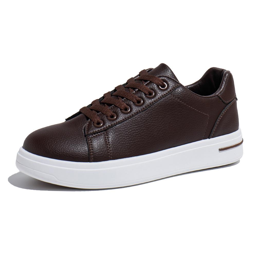 Men's shoes autumn sports shoes leather surface casual students lightweight board shoes youth versatile men's shoes soft sole