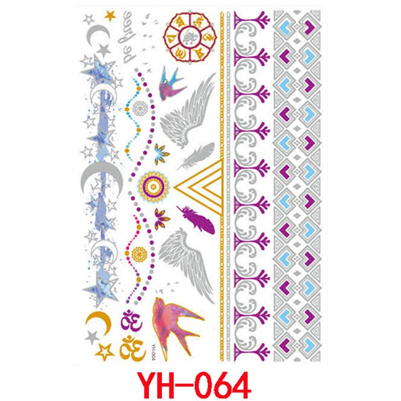 Bronzing Tattoo Sticker, Metal Waterproof Tattoo Sticker, Tattoo