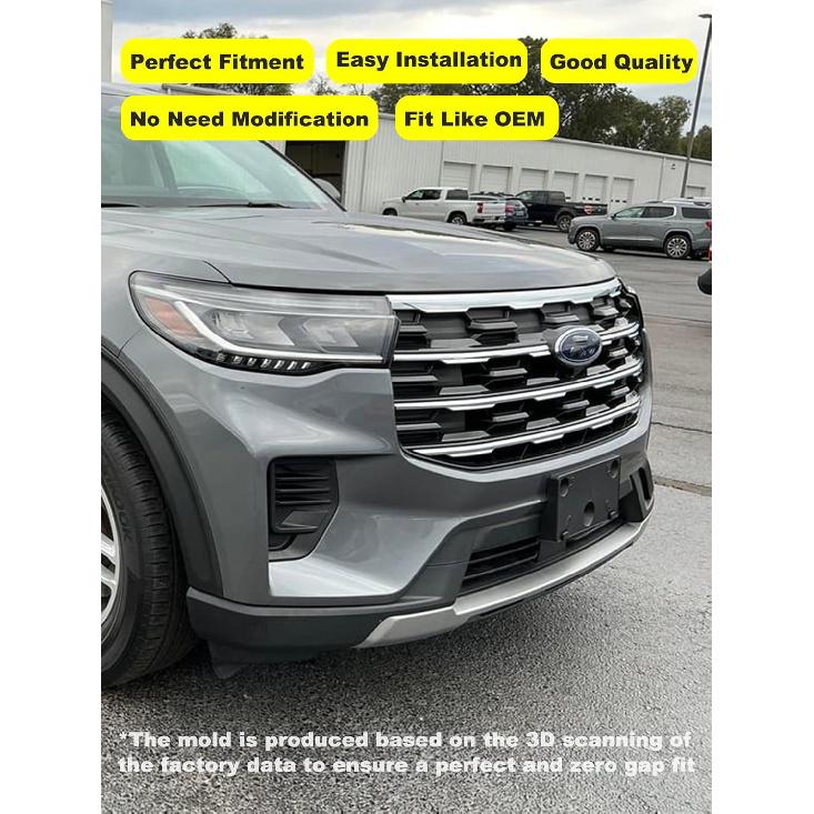 FASTCHE Front License Plate Frame Compatible with 2025 2026 Ford Explorer Front Bumper License Tag Plate Holder Mounting Bracket Replace #