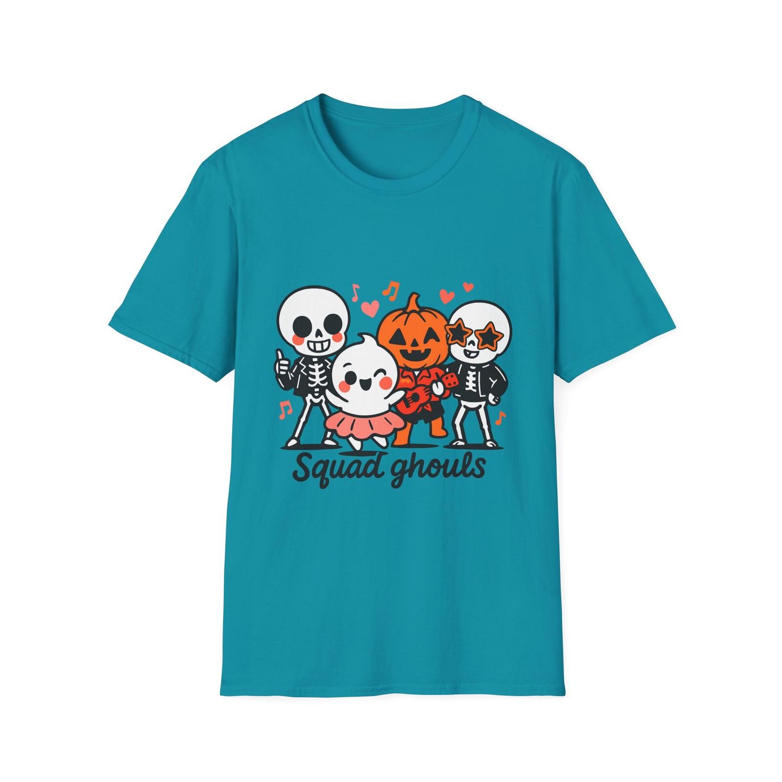 Unisex Softstyle T-Shirt Mens Womens Tees Top Chibi Skeleton Ghost Pumpkin Pop Cute Fall Halloween 2XL