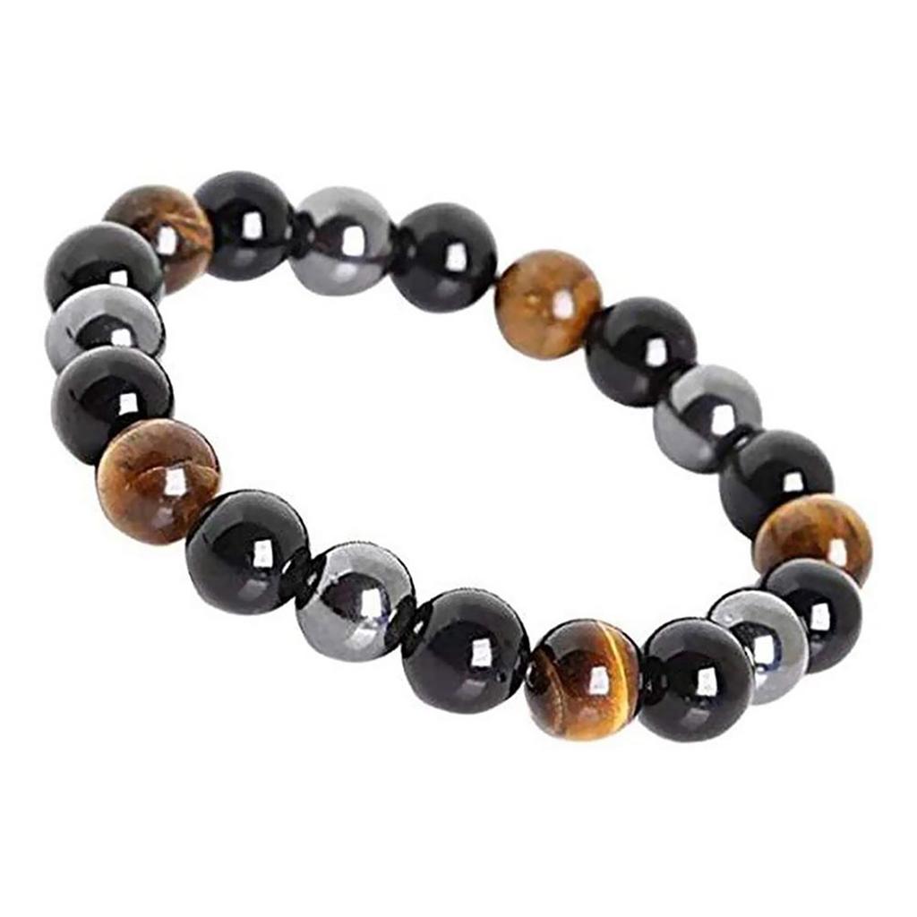 Tiger Eye Triple Bracelet Triple Power Protection Bracelet Hematite Obsidian and Tiger S Eye Triple Protection Bracelets
