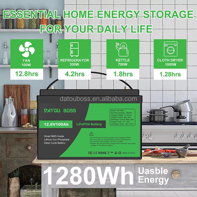 Batterie Ioni di Litio LiFePO4 12V 100AH Germania Magazzino UE BMS 100A Adatte per Campeggio, Camper, Sistema di Energia Solare per la Casa