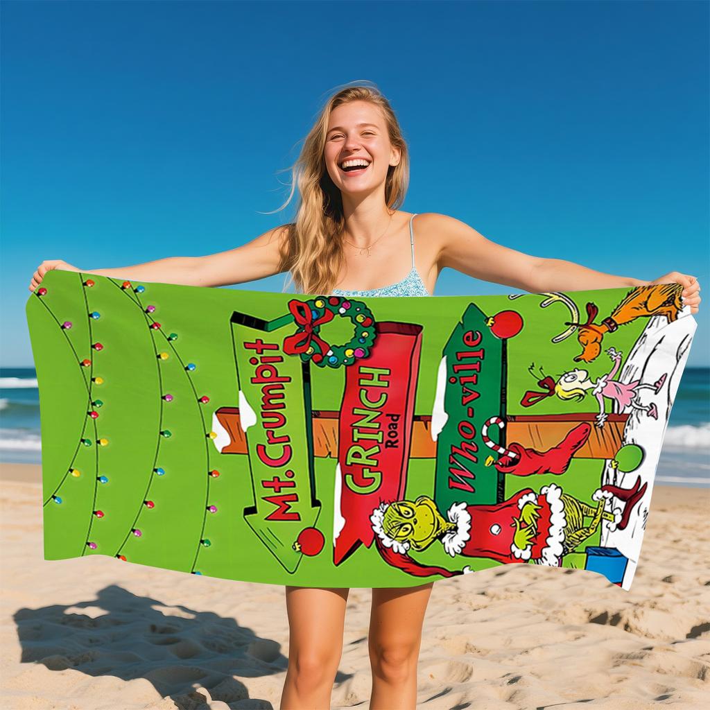 Green Legend Beach Towel Printed Green Beach Bath Towel
